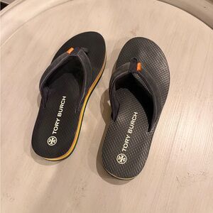 Tory Burch Blue and Orange Flip Flops